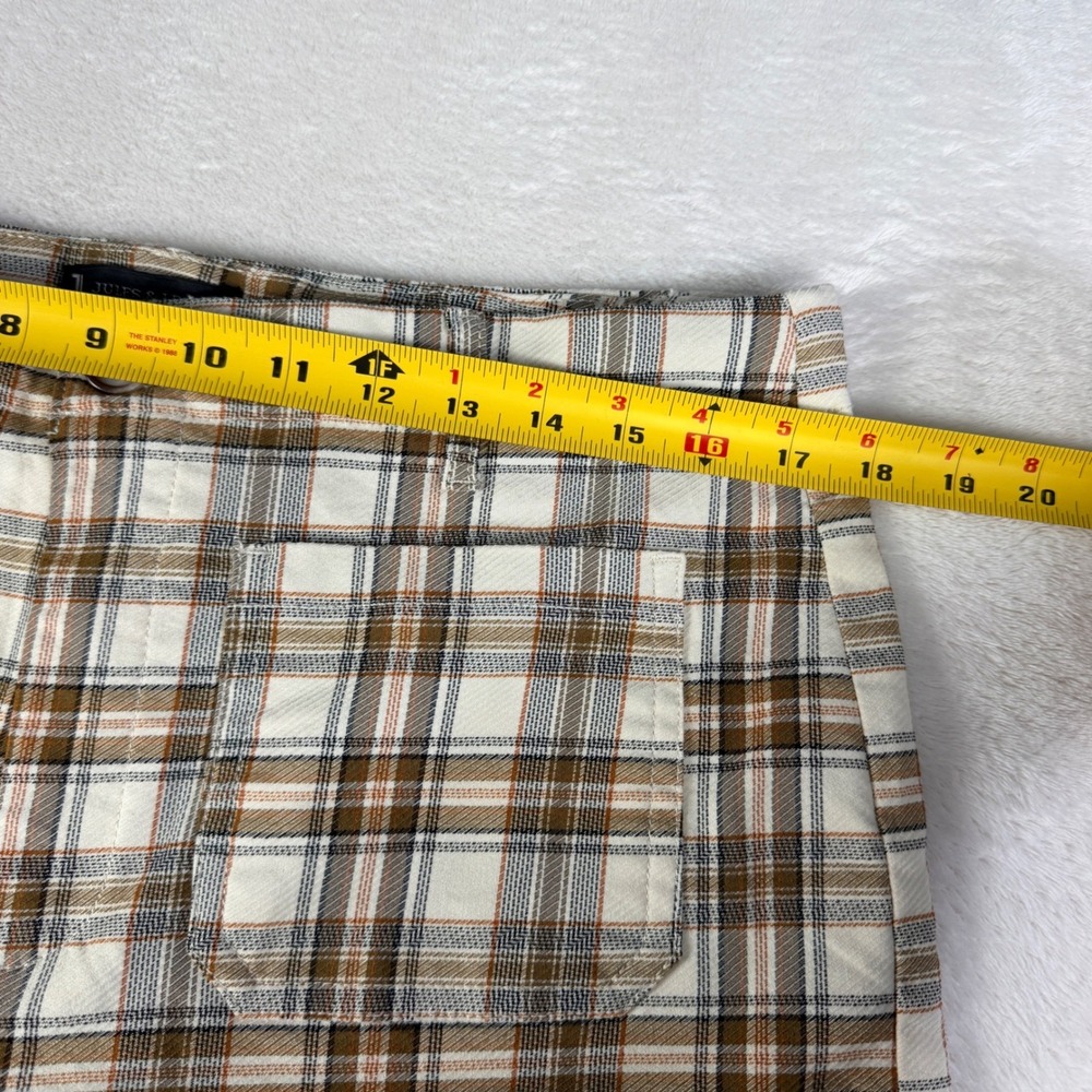 Jules & Leopold Plaid Wide Leg Pants Womens XL Brown High Rise Dark Academia - Picture 4 of 11
